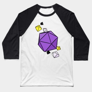 Nonbinary Pride Colors Dice Baseball T-Shirt